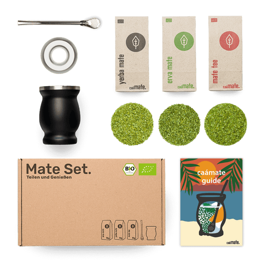 Mate Tee Set Edelstahl Matebecher  schwarz caámate