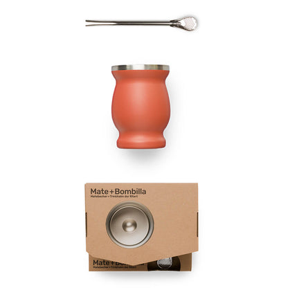 Mate Becher Edelstahl rot