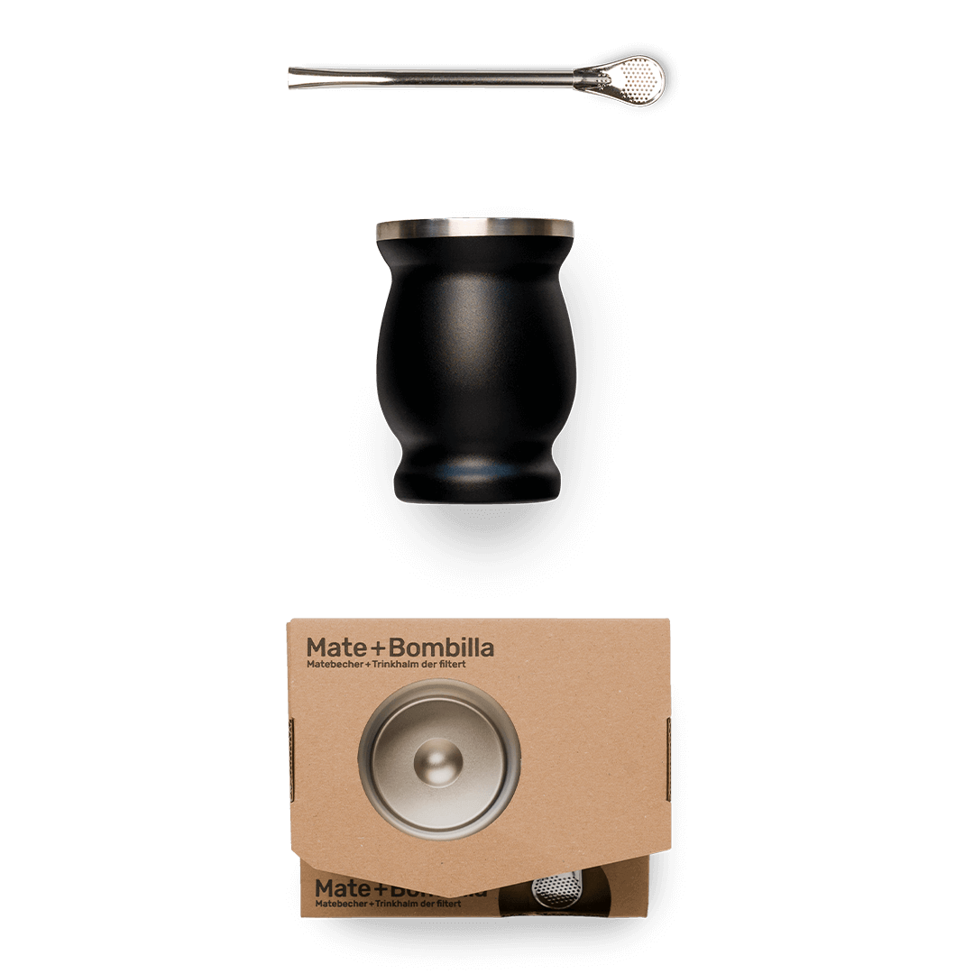 Mate Becher Edelstahl schwarz