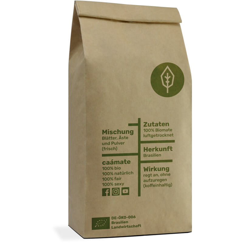 Rückseite erva mate tee caámate