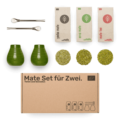 Mate Set Keramik grün für 2 Personen