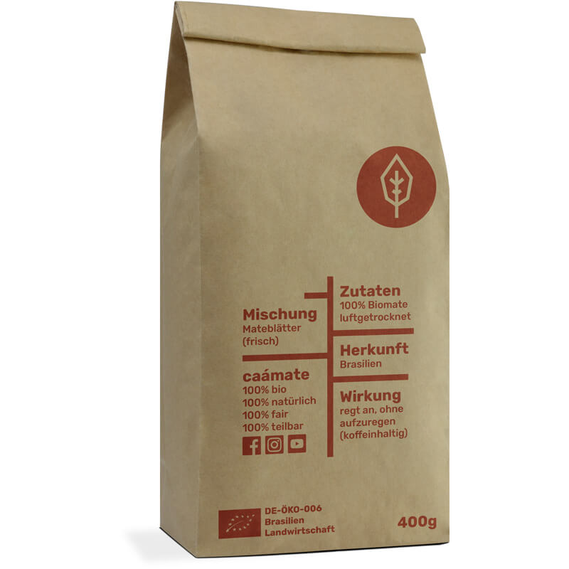 bio matetee tüte Rückseite caámate.